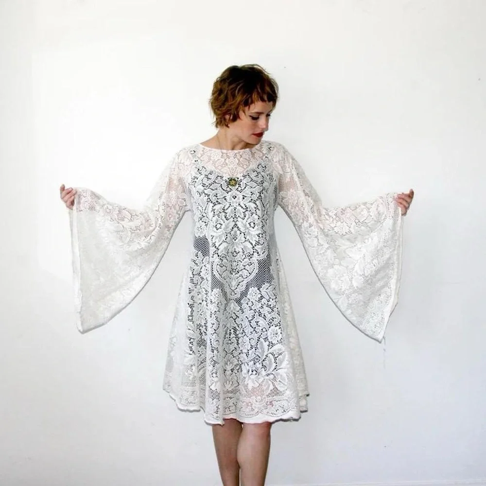 🔮 White witchy lace dress by Rusty Cuts (now Rose Cut Clothing ) 🔮 - Picture 2 of 9